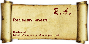 Reisman Anett névjegykártya